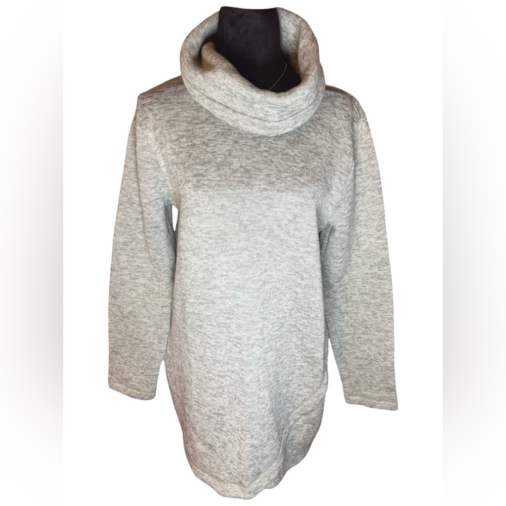 Lands’ End Women’s Soft Cowl Neck Sweater - Heather Gray - Size M